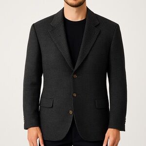 Structure Le Collezioni wool blend blazer made in Italy houndstooth S